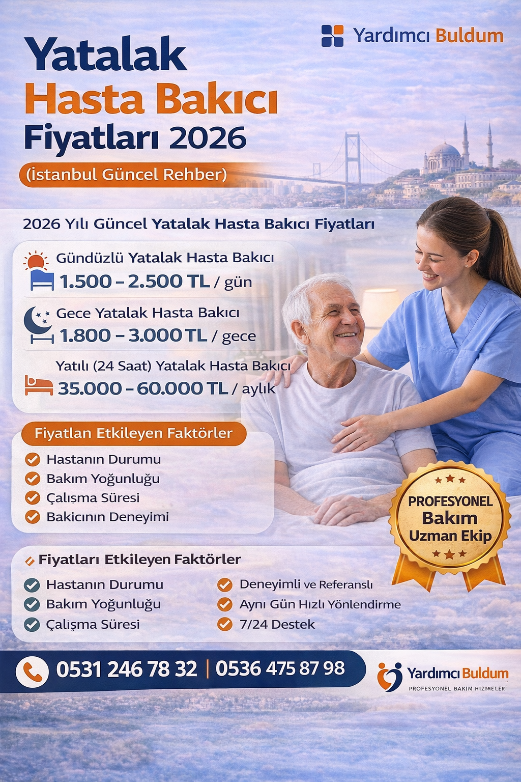 Yatalak Hasta Bakıcı Fiyatları 2026 (İstanbul Güncel Rehber)